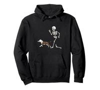 Funny Halloween American Staffordshire Terrier and Skeleton Sudadera con Capucha