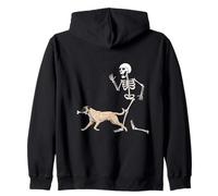 Funny Halloween Anatolian Shepherd Dog and Skeleton Sudadera con Capucha