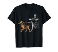 Funny Halloween Bloodhound and The Reaper Camiseta