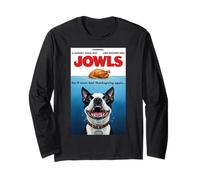 Funny Halloween Boston Terrier and Skeleton Manga Larga