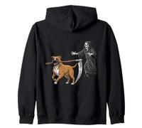 Funny Halloween Boxer Dog and The Reaper Sudadera con Capucha