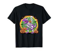 Funny Halloween Boys Skeleton Riding Mummy Dinosaur T-Rex Camiseta