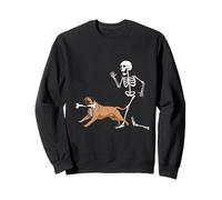 Funny Halloween Bullmastiff and Skeleton Sudadera