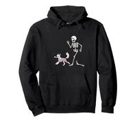 Funny Halloween Chinese Crested and Skeleton Sudadera con Capucha