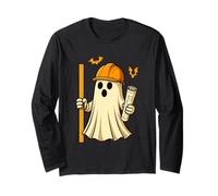 Funny Halloween Civil Engineer Ghost Architect Manga Larga