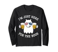 Funny Halloween Costume Gift I'm Just Here for The Boos Manga Larga