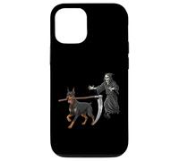 Funny Halloween Doberman Dog and The Reaper Carcasa para iPhone 12/12 Pro