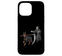 Funny Halloween Doberman Dog and The Reaper Carcasa para iPhone 13 Pro MAX