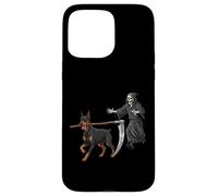Funny Halloween Doberman Dog and The Reaper Carcasa para iPhone 15 Pro MAX