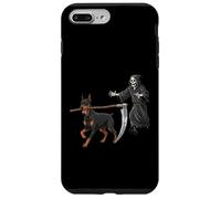 Funny Halloween Doberman Dog and The Reaper Carcasa para iPhone 7 Plus/8 Plus