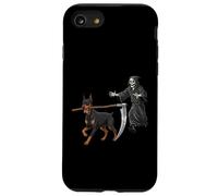Funny Halloween Doberman Dog and The Reaper Carcasa para iPhone SE (2020) / 7/8