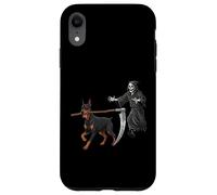 Funny Halloween Doberman Dog and The Reaper Carcasa para iPhone XR