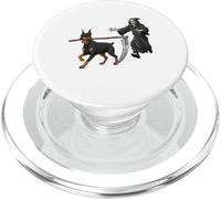 Funny Halloween Doberman Dog and The Reaper PopSockets PopGrip para MagSafe