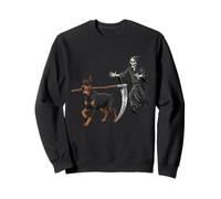 Funny Halloween Doberman Dog and The Reaper Sudadera