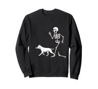 Funny Halloween Dogo Argentino and Skeleton Sudadera