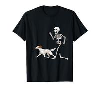 Funny Halloween English Setter and Skeleton Camiseta