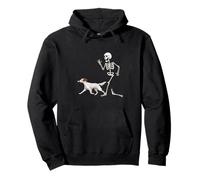 Funny Halloween English Setter and Skeleton Sudadera con Capucha
