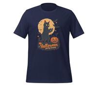 Funny Halloween Gaming Moments Scary Cat - Camiseta unisex para adulto, azul marino, S