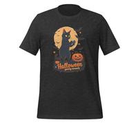 Funny Halloween Gaming Moments Scary Cat - Camiseta unisex para adulto, Gris Oscuro Heather, 4XL