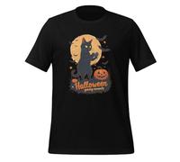 Funny Halloween Gaming Moments Scary Cat - Camiseta unisex para adulto, Negro, 4XL