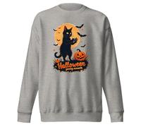 Funny Halloween Gaming Moments Scary Cat - Sudadera unisex para adultos, Gris carbón., M