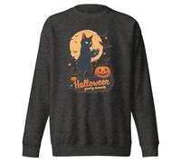 Funny Halloween Gaming Moments Scary Cat - Sudadera unisex para adultos, gris, XXL