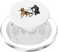 Funny Halloween German Shepherd Dog and The Reaper PopSockets PopGrip para MagSafe