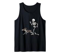 Funny Halloween German Wirehaired Pointer and Skeleton Camiseta sin Mangas