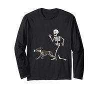 Funny Halloween German Wirehaired Pointer and Skeleton Manga Larga