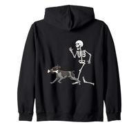 Funny Halloween German Wirehaired Pointer and Skeleton Sudadera con Capucha