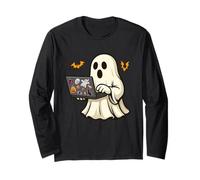 Funny Halloween Ghost Developer Designer Web Programmer Code Manga Larga