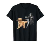 Funny Halloween Golden Retriever Dog and The Reaper Camiseta