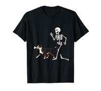 Funny Halloween Great Swiss Mountain Dog and Skeleton Camiseta