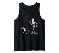 Funny Halloween Great Swiss Mountain Dog and Skeleton Camiseta sin Mangas
