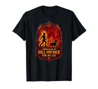 Funny Halloween I'D IR AL Infierno Y Volver para MI Gato Camiseta