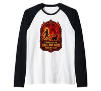 Funny Halloween I'D IR AL Infierno Y Volver para MI Gato Camiseta Manga Raglan