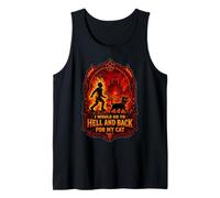 Funny Halloween I'D IR AL Infierno Y Volver para MI Gato Camiseta sin Mangas