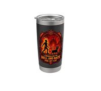Funny Halloween I'D IR AL INFIERNO Y VOLVER PARA MI GATO Vaso térmico de acero inoxidable de doble pared