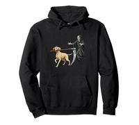 Funny Halloween Labrador Dog and The Reaper Sudadera con Capucha