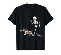Funny Halloween Lagotto Romagnolo and Skeleton Camiseta