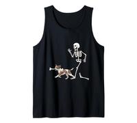 Funny Halloween Lagotto Romagnolo and Skeleton Camiseta sin Mangas