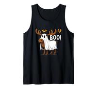Funny Halloween Moose Ghost Boo Spooky Camiseta sin Mangas