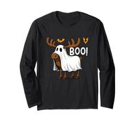 Funny Halloween Moose Ghost Boo Spooky Manga Larga