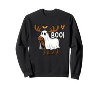 Funny Halloween Moose Ghost Boo Spooky Sudadera
