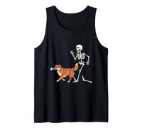 Funny Halloween Nova Scotia Retriever and Skeleton Camiseta sin Mangas