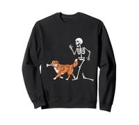 Funny Halloween Nova Scotia Retriever and Skeleton Sudadera