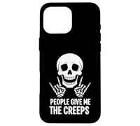 Funny Halloween People Give Me The Creeps Skeleton Skull Carcasa para iPhone 16 Pro MAX