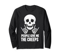 Funny Halloween People Give Me The Creeps Skeleton Skull Manga Larga