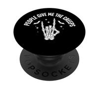 Funny Halloween People Give Me The Creeps Skeleton Skull PopSockets PopGrip Adhesivo