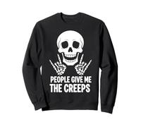 Funny Halloween People Give Me The Creeps Skeleton Skull Sudadera